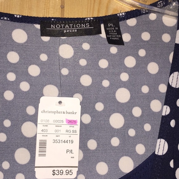 🆕NWT Notations Petite Polka Dot Faux wrap dress - Picture 7 of 8